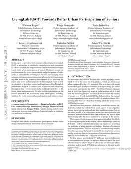 Livinglab PJAIT: Towards Better Urban Participation of Seniors