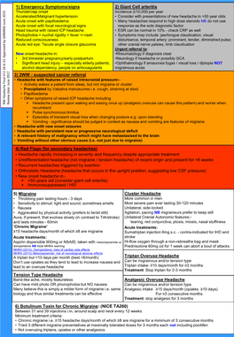 NW Headache Pathway Guideline Notes