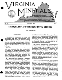 Environment and Environmental Geology