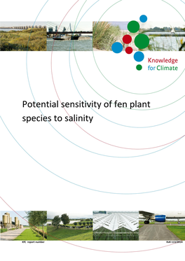 Potential Sensitivity of Fen Plant Species to Salinity