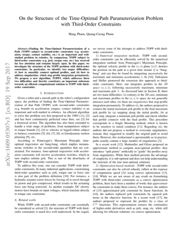 On the Structure of the Time-Optimal Path Parameterization Problem with Third-Order Constraints