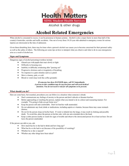 Alcohol Related Emergencies