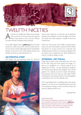 TWELFTH NICETIES Nd Here’S Our Twelfth Issue