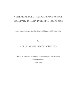 Numerical Solution and Spectrum of Boundary-Domain Integral Equations