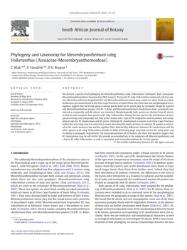 Phylogeny and Taxonomy for Mesembryanthemum Subg