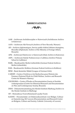 List of Abbreviations