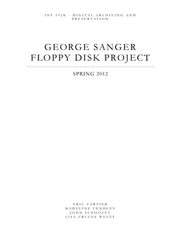 George Sanger Floppy Disk Project