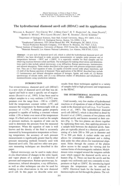 The Hydrothermal Diamond Anvil Cell (HDAC) and Its Applications