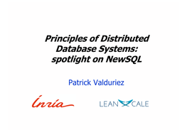 Principles of Distributed Database Systems: Spotlight on Newsql