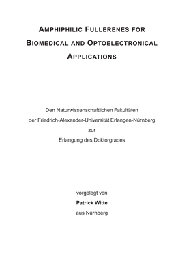 Amphiphilic Fullerenes for Biomedical and Optoelectronical Applications”