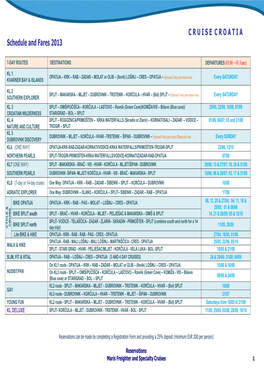 C R U I S E C R O a T I a Schedule and Fares 2013