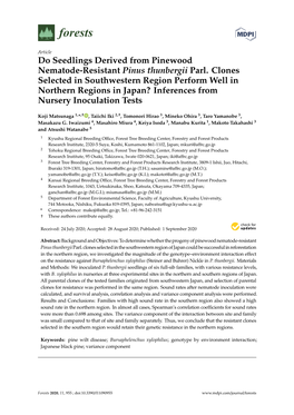 Do Seedlings Derived from Pinewood Nematode-Resistant Pinus Thunbergii Parl