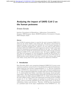 Analyzing the Impact of SARS Cov-2 on the Human Proteome