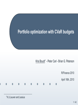 Portfolio Optimization with Cvar Budgets