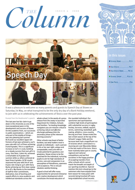 Speech Day • School Sport P14-15