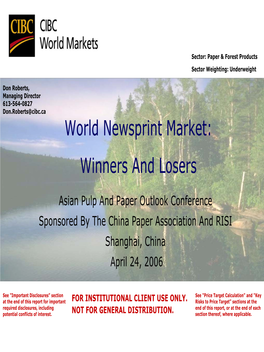 World Newsprint Market: Winners and Losers