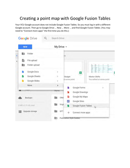 Creating a Point Map with Google Fusion Tables