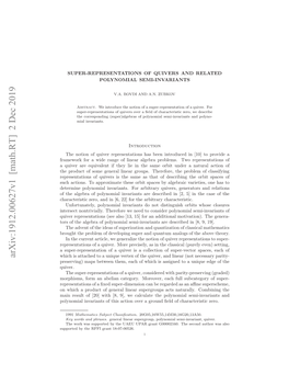 Super-Representations of Quivers and Related Polynomial Semi-Invariants