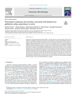 Neurological Symptoms and Mortality Associated with Streptococcus T Gallolyticus Subsp