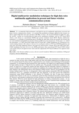 Digital Multicarrier Modulation Techniques for High Data Rates Multimedia Applications in Present and Future Wireless Communication Systems