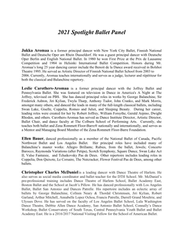 2021 Spotlight Ballet Panel