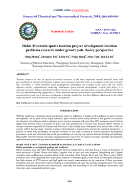 Dabie Mountain Sports Tourism Project Development Location Problems Research Under Growth Pole Theory Perspective