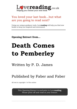 Death Comes to Pemberley