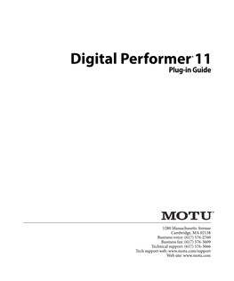 Digital Performer Plug-Ins Guide