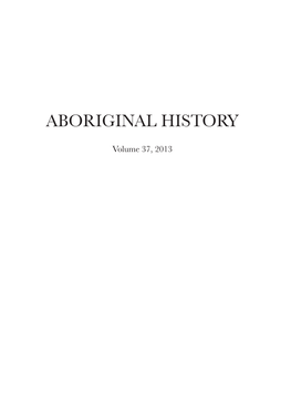Aboriginal History Journal