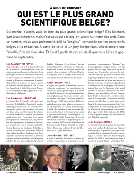 Qui Est Le Plus Grand Scientifique Belge?