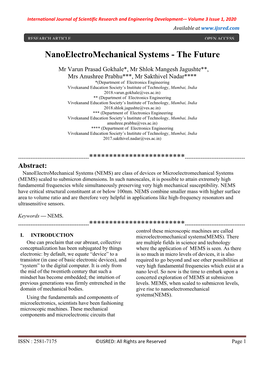 Nanoelectromechanical Systems - the Future