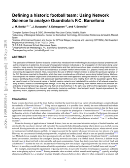 Defining a Historic Football Team: Using Network Science to Analyze