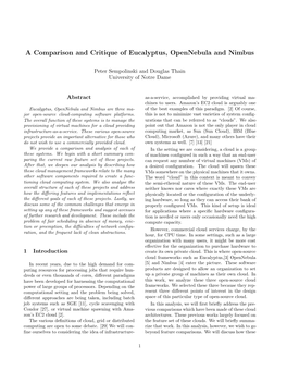 A Comparison and Critique of Eucalyptus, Opennebula and Nimbus