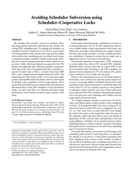 Avoiding Scheduler Subversion Using Scheduler–Cooperative Locks