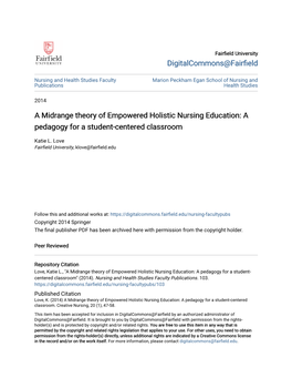 A Midrange Theory of Empowered Holistic Nursing Education: a Pedagogy for a Student-Centered Classroom