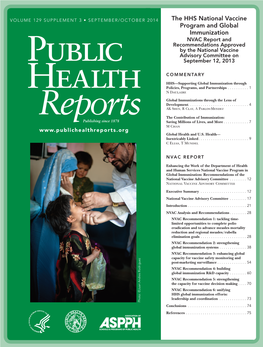 The HHS National Vaccine Program and Global Immunization