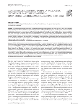 Cartas Para Florentino Desde La Patagonia. Crónica De La Correspondencia Édita Entre Los Hermanos Ameghino (1887-1902)