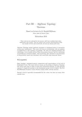 Algebraic Topology Theorems