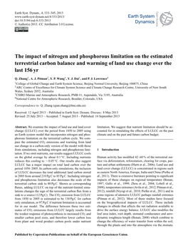 The Impact of Nitrogen and Phosphorous Limitation on The