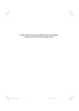 Youth and the Generational Dimensions to Struggles for Resource Control in the Niger Delta