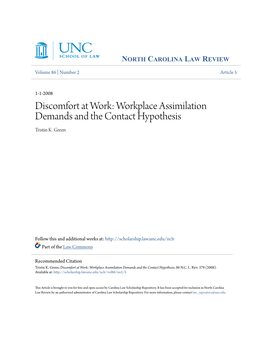 Workplace Assimilation Demands and the Contact Hypothesis Tristin K