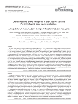 Gravity Modeling of the Lithosphere in the Calatrava Volcanicprovince