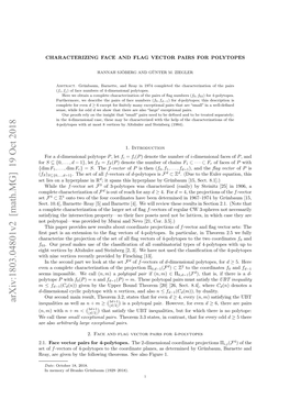 Characterizing Face and Flag Vector Pairs for Polytopes Pdfauthor=