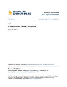 Maine's Climate Future 2015 Update