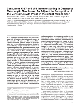 Concurrent Ki-67 and P53 Immunolabeling in Cutaneous