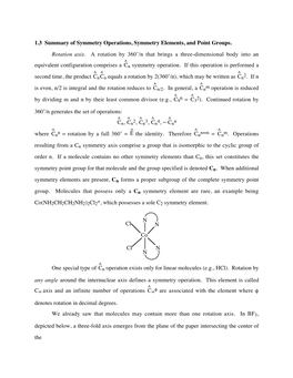 Symmetry Operations, Symmetry Elements, and Point Groups