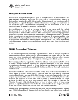 Skiing and National Parks Ski Hill Proposals at Waterton4