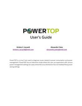 Powertop User's Guide