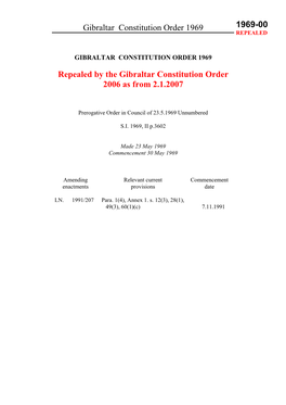 Repealed by the Gibraltar Constitution Order 2006 As from 2.1.2007