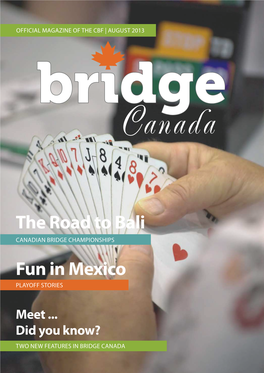 2013 Canadian Bridge Championships WINNERS